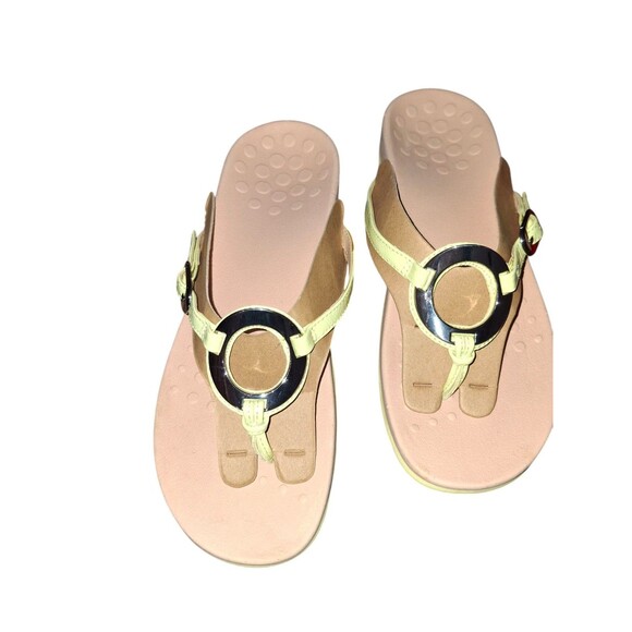 Vionic Karina Women Shadow Lime Slide Thong Post Comfort Orthotic Sandal Size 9 - Picture 2 of 16
